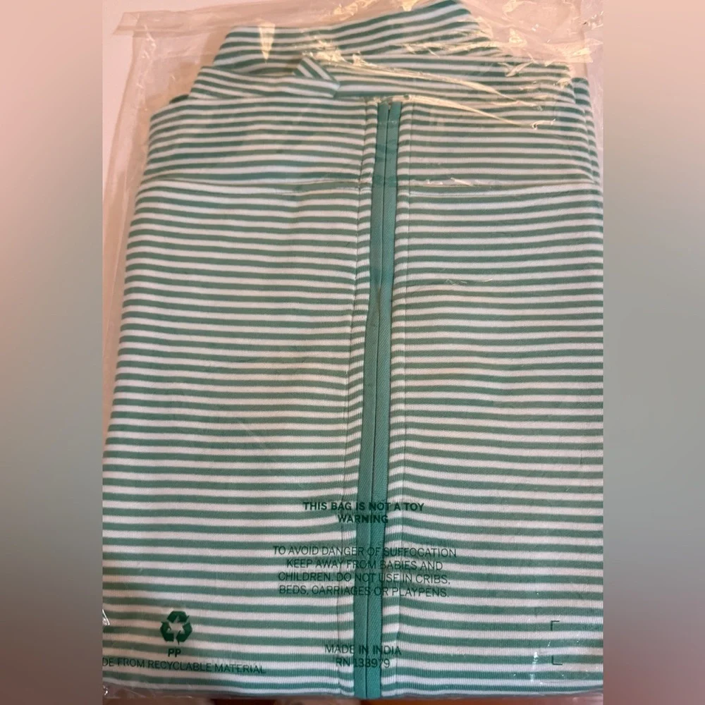 2025 Masters Magnolia Lane Women's Striped Zip Up Jacket - Green & White - Picture 2 of 5